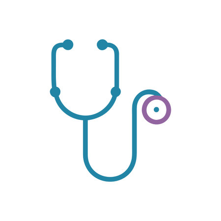 Flat style Stethoscope Icon vector illustration for User Interface documents websites and mobile applicationsのイラスト素材