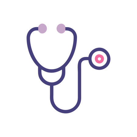 Flat style Stethoscope Icon vector illustration for User Interface documents websites and mobile applicationsのイラスト素材