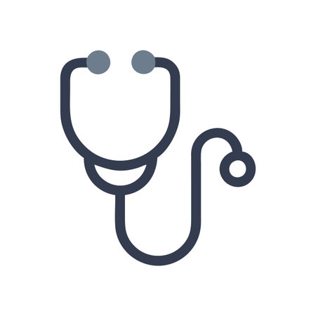 Flat style Stethoscope Icon vector illustration for User Interface documents websites and mobile applicationsのイラスト素材
