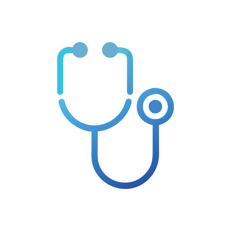 Flat style Stethoscope Icon vector illustration for User Interface documents websites and mobile applicationsのイラスト素材