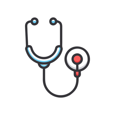 Flat style Stethoscope Icon vector illustration for User Interface documents websites and mobile applicationsのイラスト素材