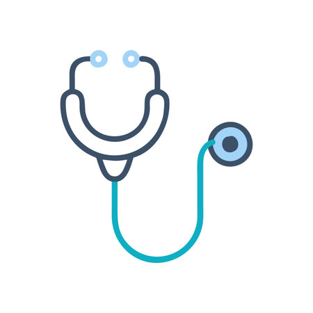 Flat style Stethoscope Icon vector illustration for User Interface documents websites and mobile applicationsのイラスト素材