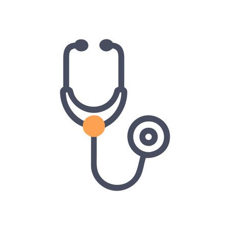 Flat style Stethoscope Icon vector illustration for User Interface documents websites and mobile applicationsのイラスト素材