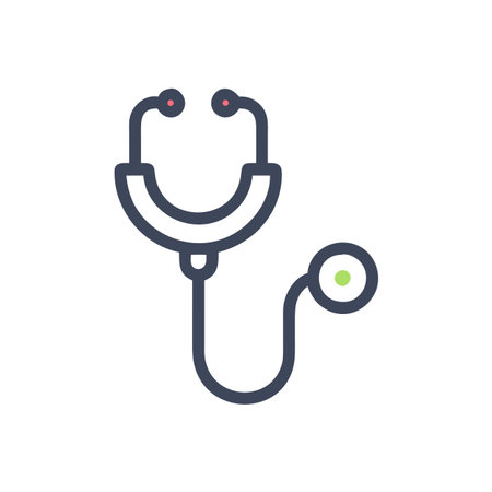 Flat style Stethoscope Icon vector illustration for User Interface documents websites and mobile applicationsのイラスト素材