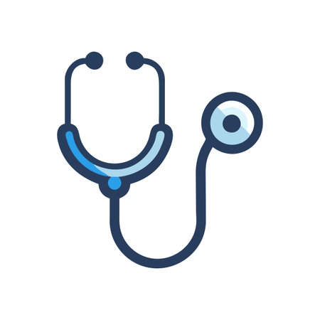 Flat style Stethoscope Icon vector illustration for User Interface documents websites and mobile applicationsのイラスト素材