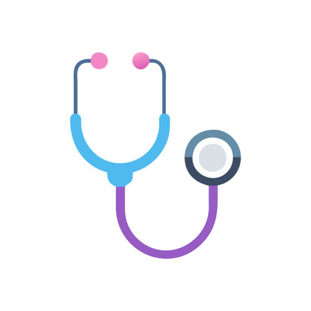 Flat style Stethoscope Icon vector illustration for User Interface documents websites and mobile applicationsのイラスト素材