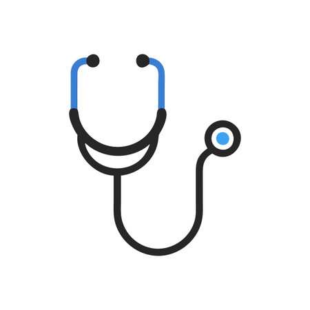 Flat style Stethoscope Icon vector illustration for User Interface documents websites and mobile applicationsのイラスト素材