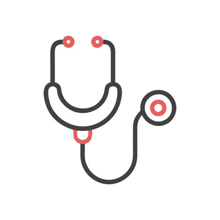 Flat style Stethoscope Icon vector illustration for User Interface documents websites and mobile applicationsのイラスト素材