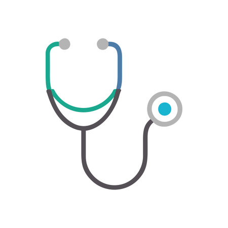 Flat style Stethoscope Icon vector illustration for User Interface documents websites and mobile applicationsのイラスト素材