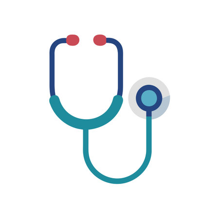Flat style Stethoscope Icon vector illustration for User Interface documents websites and mobile applicationsのイラスト素材