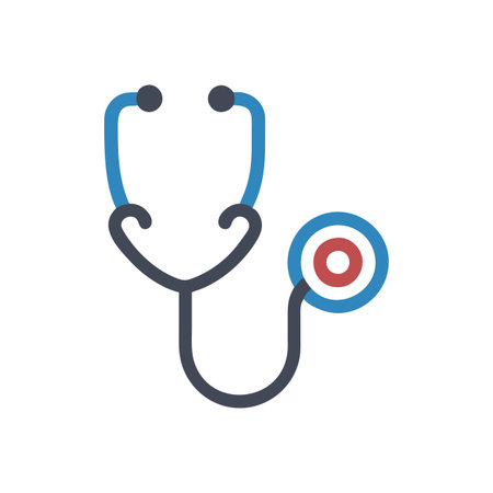 Flat style Stethoscope Icon vector illustration for User Interface documents websites and mobile applicationsのイラスト素材
