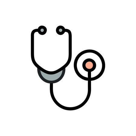 Flat style Stethoscope Icon vector illustration for User Interface documents websites and mobile applicationsのイラスト素材