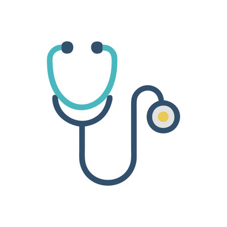 Flat style Stethoscope Icon vector illustration for User Interface documents websites and mobile applicationsのイラスト素材