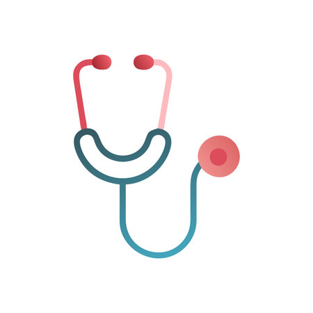 Flat style Stethoscope Icon vector illustration for User Interface documents websites and mobile applicationsのイラスト素材