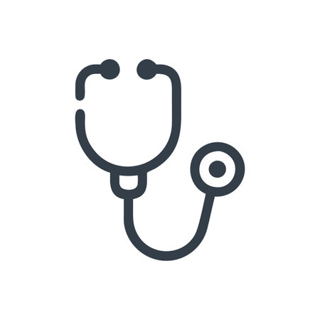 Flat style Stethoscope Icon vector illustration for User Interface documents websites and mobile applicationsのイラスト素材