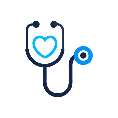 Flat style Stethoscope Icon vector illustration for User Interface documents websites and mobile applicationsのイラスト素材