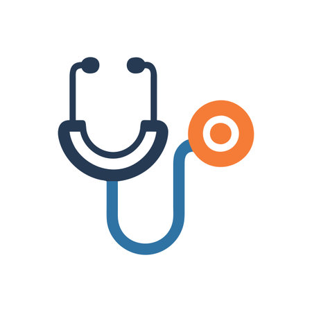Flat style Stethoscope Icon vector illustration for User Interface documents websites and mobile applicationsのイラスト素材