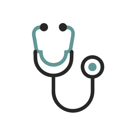 Flat style Stethoscope Icon vector illustration for User Interface documents websites and mobile applicationsのイラスト素材