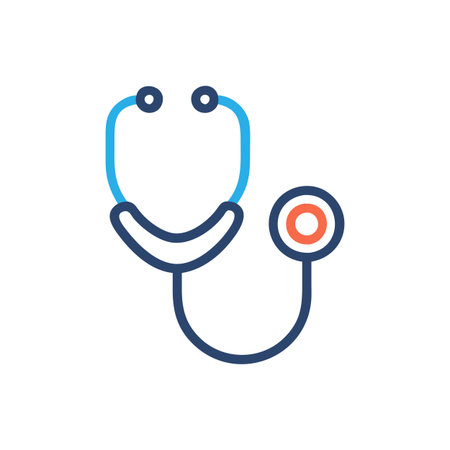 Flat style Stethoscope Icon vector illustration for User Interface documents websites and mobile applicationsのイラスト素材