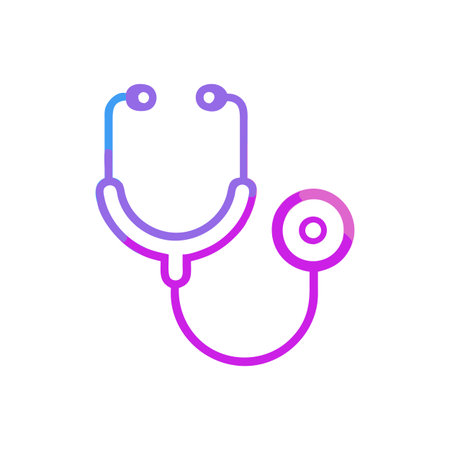 Flat style Stethoscope Icon vector illustration for User Interface documents websites and mobile applicationsのイラスト素材