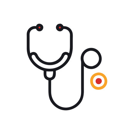 Flat style Stethoscope Icon vector illustration for User Interface documents websites and mobile applicationsのイラスト素材