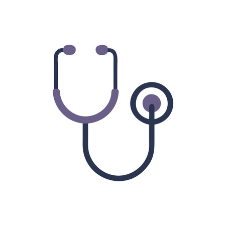 Flat style Stethoscope Icon vector illustration for User Interface documents websites and mobile applicationsのイラスト素材