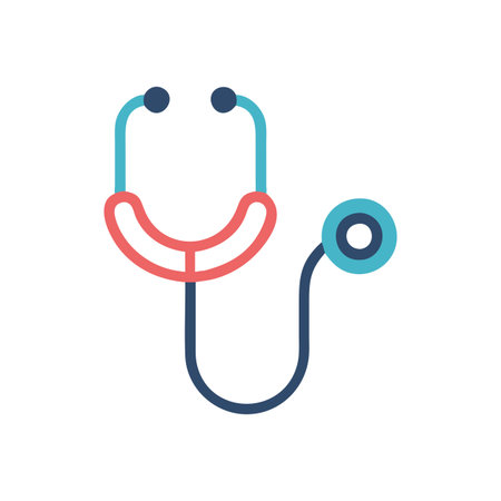 Flat style Stethoscope Icon vector illustration for User Interface documents websites and mobile applicationsのイラスト素材