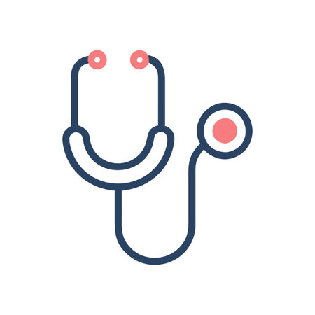 Flat style Stethoscope Icon vector illustration for User Interface documents websites and mobile applicationsのイラスト素材