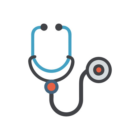 Flat style Stethoscope Icon vector illustration for User Interface documents websites and mobile applicationsのイラスト素材