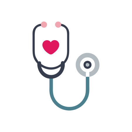 Flat style Stethoscope Icon vector illustration for User Interface documents websites and mobile applicationsのイラスト素材