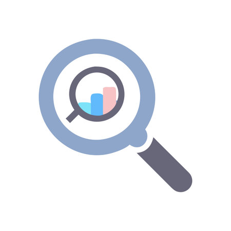 Flat style Magnifying Glass Icon vector illustration for User Interface documents websites and mobile applicationsのイラスト素材