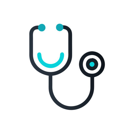 Flat style Stethoscope Icon vector illustration for User Interface documents websites and mobile applicationsのイラスト素材