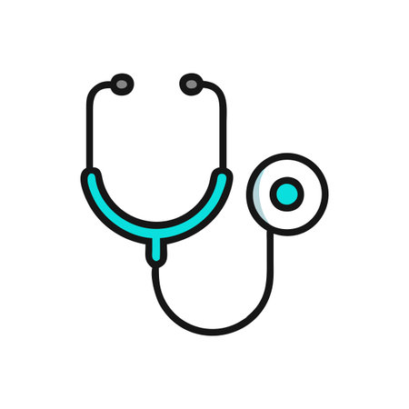 Flat style Stethoscope Icon vector illustration for User Interface documents websites and mobile applicationsのイラスト素材