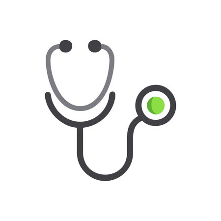 Flat style Stethoscope Icon vector illustration for User Interface documents websites and mobile applicationsのイラスト素材