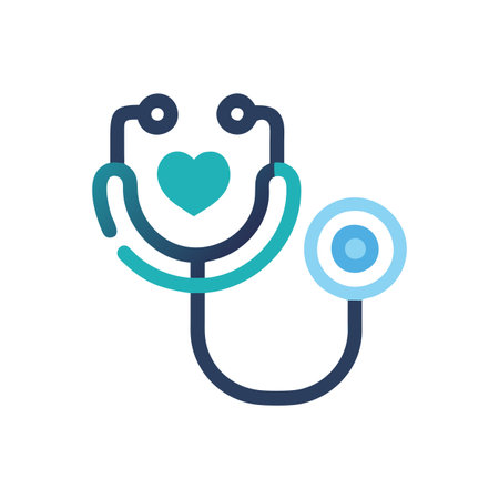 Flat style Stethoscope Icon vector illustration for User Interface documents websites and mobile applicationsのイラスト素材