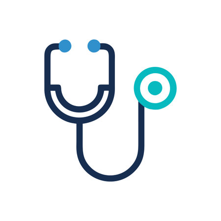 Flat style Stethoscope Icon vector illustration for User Interface documents websites and mobile applicationsのイラスト素材