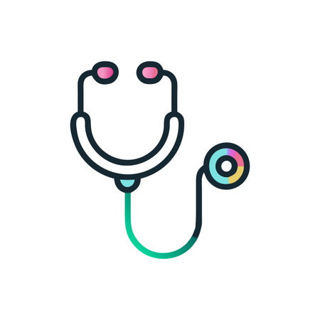 Flat style Stethoscope Icon vector illustration for User Interface documents websites and mobile applicationsのイラスト素材