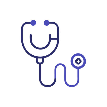 Flat style Stethoscope Icon vector illustration for User Interface documents websites and mobile applicationsのイラスト素材