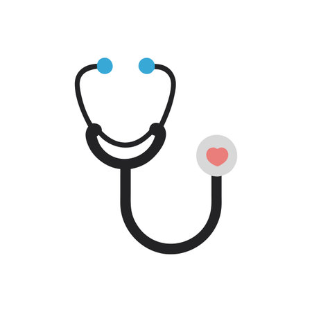 Flat style Stethoscope Icon vector illustration for User Interface documents websites and mobile applicationsのイラスト素材