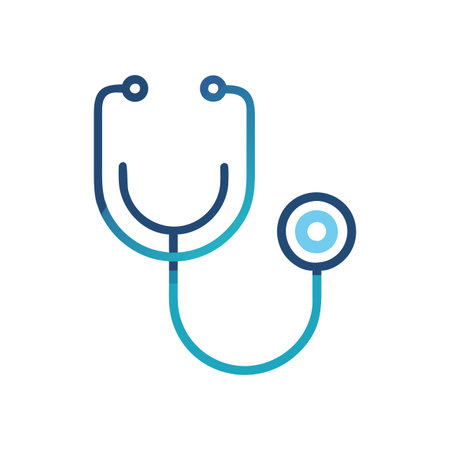 Flat style Stethoscope Icon vector illustration for User Interface documents websites and mobile applicationsのイラスト素材