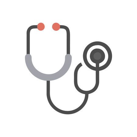 Flat style Stethoscope Icon vector illustration for User Interface documents websites and mobile applicationsのイラスト素材