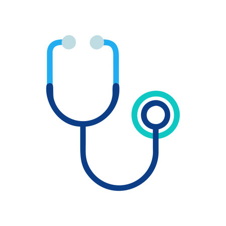 Flat style Stethoscope Icon vector illustration for User Interface documents websites and mobile applicationsのイラスト素材