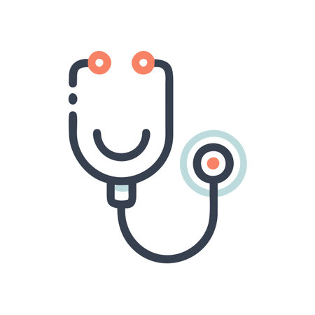 Flat style Stethoscope Icon vector illustration for User Interface documents websites and mobile applicationsのイラスト素材