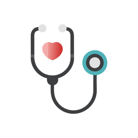 Flat style Stethoscope Icon vector illustration for User Interface documents websites and mobile applicationsのイラスト素材