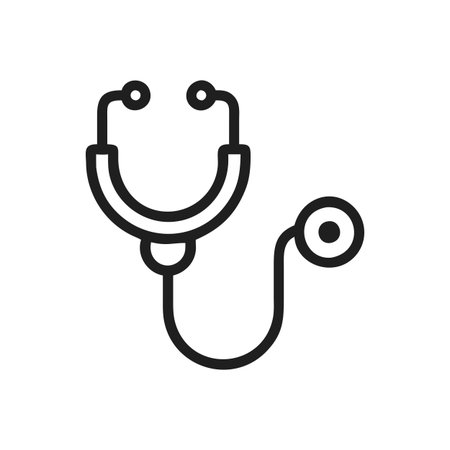 Flat style Stethoscope Icon vector illustration for User Interface documents websites and mobile applicationsのイラスト素材