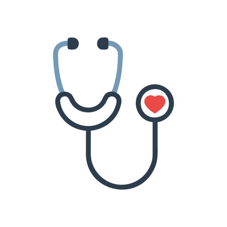 Flat style Stethoscope Icon vector illustration for User Interface documents websites and mobile applicationsのイラスト素材