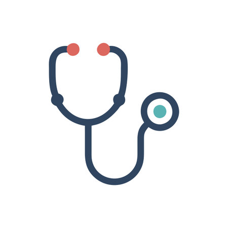 Flat style Stethoscope Icon vector illustration for User Interface documents websites and mobile applicationsのイラスト素材
