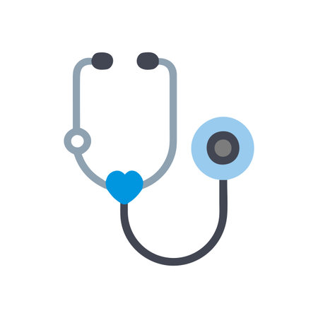 Flat style Stethoscope Icon vector illustration for User Interface documents websites and mobile applicationsのイラスト素材