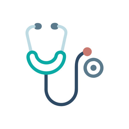 Flat style Stethoscope Icon vector illustration for User Interface documents websites and mobile applicationsのイラスト素材
