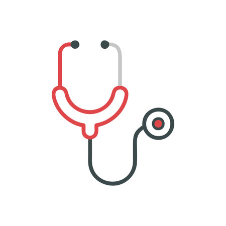 Flat style Stethoscope Icon vector illustration for User Interface documents websites and mobile applicationsのイラスト素材
